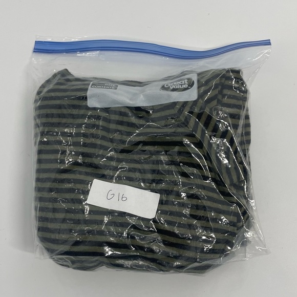 Habitat Olive Green and Black Stripe‎ Cotton V-Neck Relaxed Tunic Top Large - Picture 9 of 9